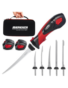 Cuchillo de Filete Eléctrico Mershca Inalámbrico 5 Cuchillas 25.4cm