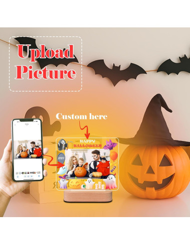 Luz Nocturna Personalizada Halloween TUANUS - Marco Acrílico 25.4x20.3cm