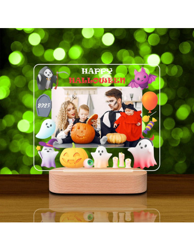 Luz Nocturna Personalizada Halloween TUANUS - Marco Acrílico 25.4x20.3cm