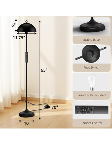 Lámpara de Pie Inteligente GDRKNP 165 cm Control Remoto