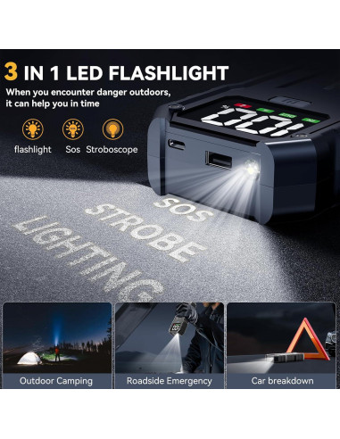 Arrancador de Coche BSMOOM B16 7000A 26800mAh Pantalla LED