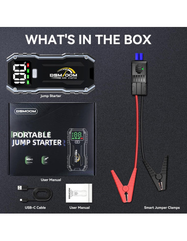 Arrancador de Coche BSMOOM B16 7000A 26800mAh Pantalla LED