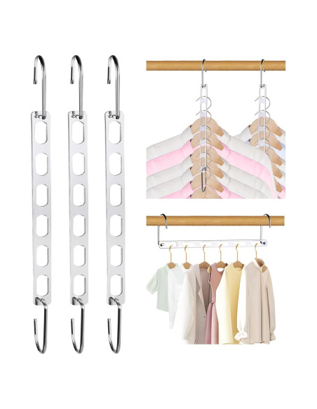 Perchas Ahorradoras de Espacio Genérico 3 Paquetes Metal 25.9cm