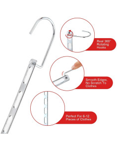 Perchas Ahorradoras de Espacio Genérico 3 Paquetes Metal 25.9cm 2