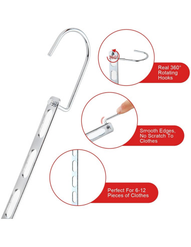 Perchas Ahorradoras de Espacio Genérico 3 Paquetes Metal 25.9cm