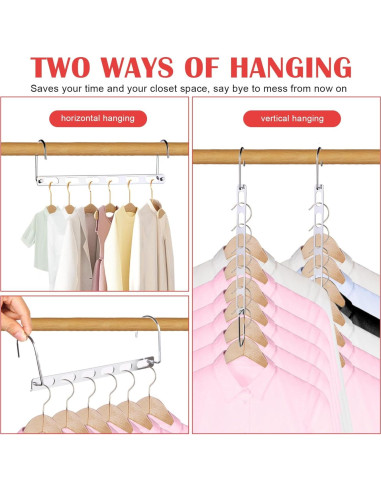 Perchas Ahorradoras de Espacio Genérico 3 Paquetes Metal 25.9cm