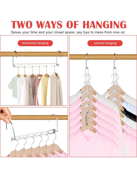 Perchas Ahorradoras de Espacio Genérico 3 Paquetes Metal 25.9cm