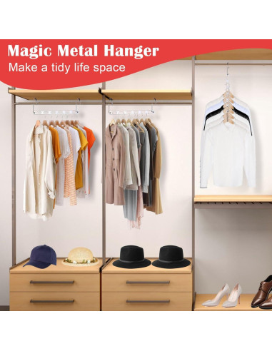 Perchas Ahorradoras de Espacio Genérico 3 Paquetes Metal 25.9cm