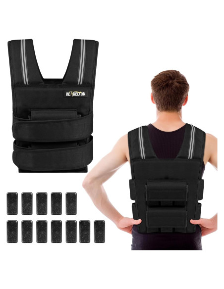 Chaleco con peso ajustable Henkelion 10.9kg Negro