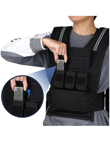 Chaleco con peso ajustable Henkelion 10.9kg Negro