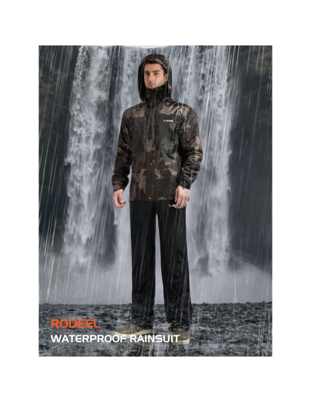 Traje de Lluvia Impermeable Rodeel para Hombres X-Grande Camuflaje