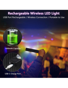 Luces LED Inalámbricas LECART para Coche Interior 2 Pcs 2