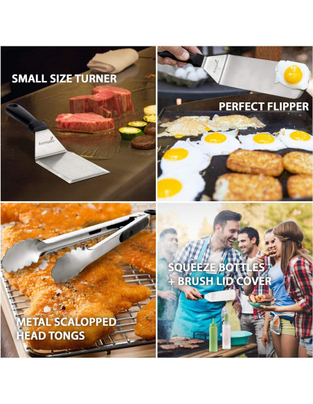 Juego de Espátulas de Acero Inoxidable Anmarko - 4 Piezas