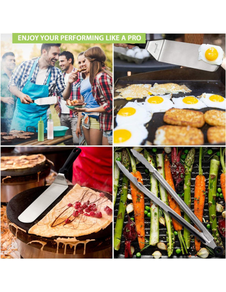 Juego de Espátulas de Acero Inoxidable Anmarko - 4 Piezas