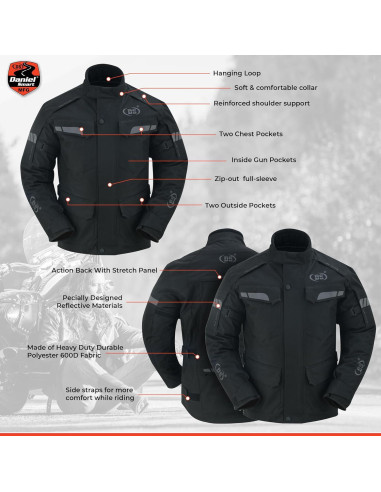 Chaqueta de Motocicleta Daniel Smart Hombre Malla Resistente al Agua