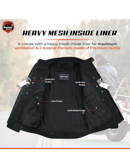 Chaqueta de Motocicleta Daniel Smart Hombre Malla Resistente al Agua