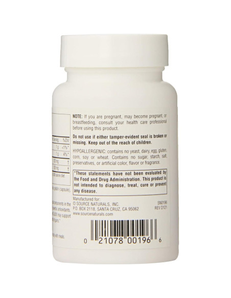 Coenzima Q10 30mg Source Naturals - 60 Cápsulas Antioxidantes