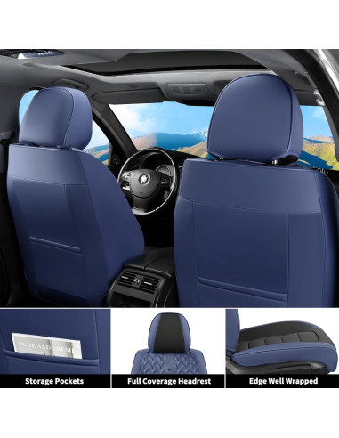 Fundas de Asiento de Coche FLORICH Juego Completo Universal Cuero