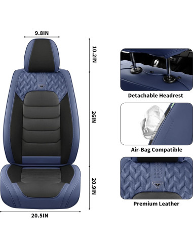 Fundas de Asiento de Coche FLORICH Juego Completo Universal Cuero