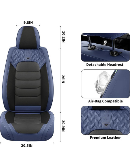 Fundas de Asiento de Coche FLORICH Juego Completo Universal Cuero