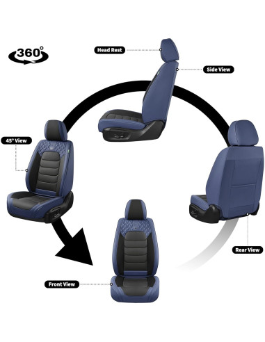 Fundas de Asiento de Coche FLORICH Juego Completo Universal Cuero