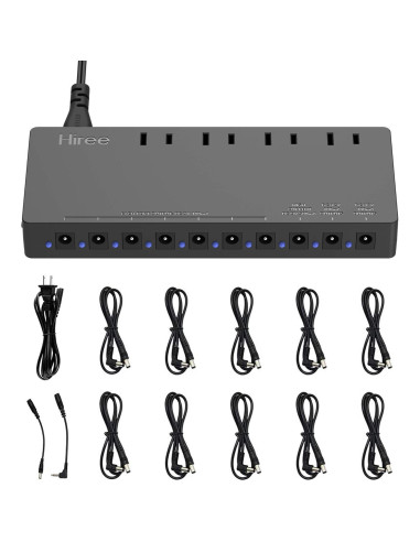 Fuente de Alimentación Hiree para Pedales de Guitarra 10 Salidas DC 9V/12V/18V