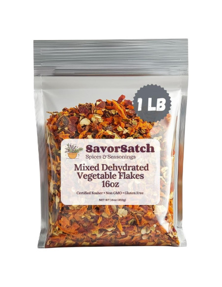 Copos de Verduras Mixtas Deshidratadas SavorSatch 453g - Sin OGM