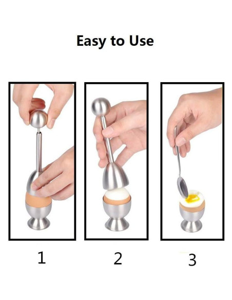 Juego de Cortador de Huevos Hocai 5 Piezas Acero Inoxidable