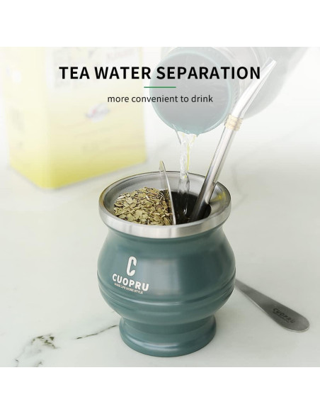 Juego de Taza de Yerba Mate Cuopru - Acero Inoxidable Doble Pared