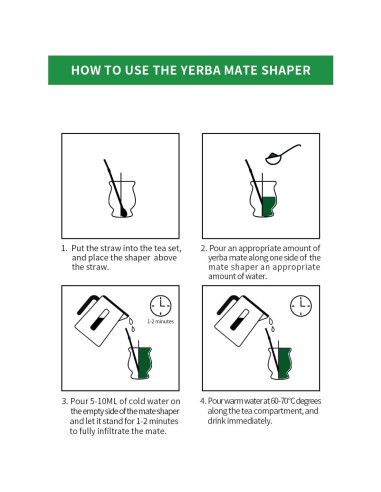 Juego de Taza de Yerba Mate Cuopru - Acero Inoxidable Doble Pared