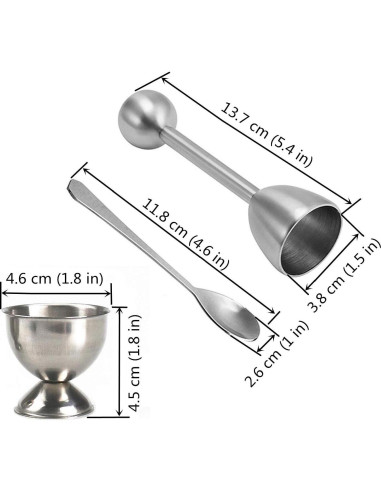 Juego de Cortador de Huevos Hocai 5 Piezas Acero Inoxidable