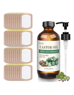 Kit 36 Parches de Aceite de Ricino YHOVID 8oz Orgánico