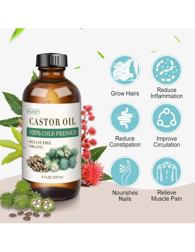 Kit 36 Parches de Aceite de Ricino YHOVID 8oz Orgánico