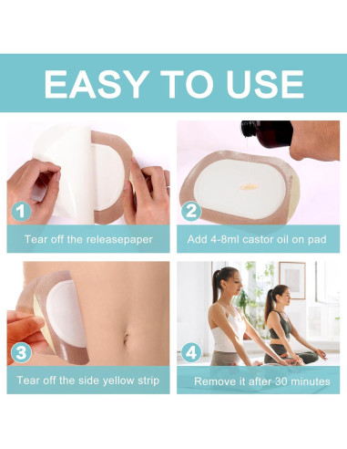 Kit 36 Parches de Aceite de Ricino YHOVID 8oz Orgánico