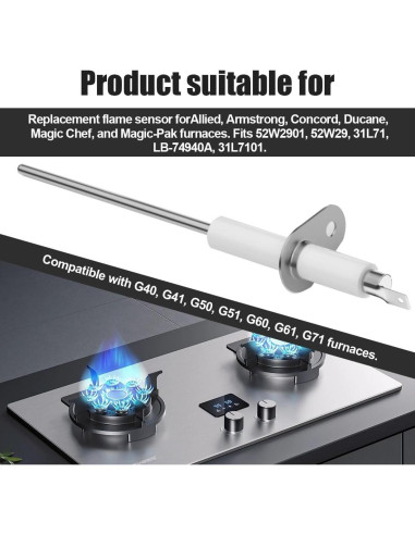 2 Sensores de Llama 52W29 para Hornos Lennox y Ducane
