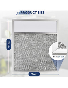 Filtro de grasa de aluminio KTWT para campana extractora 2 piezas 27.94x30.48 cm 2
