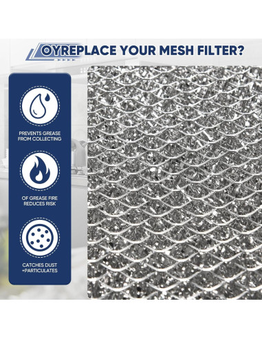 Filtro de grasa de aluminio KTWT para campana extractora 2 piezas 27.94x30.48 cm