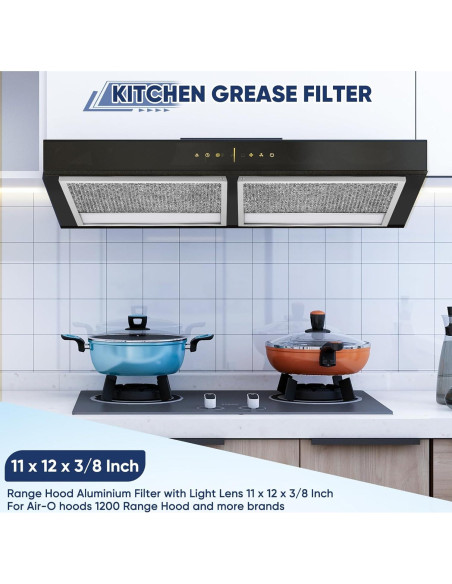 Filtro de grasa de aluminio KTWT para campana extractora 2 piezas 27.94x30.48 cm