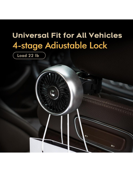 Ventilador de Asiento Portátil Kwak QTT290 USB 3 Velocidades LED