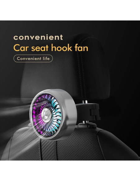 Ventilador de Asiento Portátil Kwak QTT290 USB 3 Velocidades LED