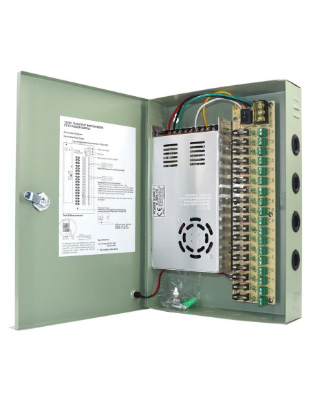Caja de Suministro de Energía 18 Canales 12V 30A AOMUCH