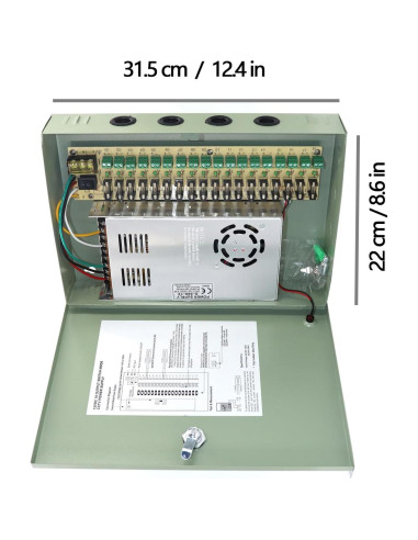Caja de Suministro de Energía 18 Canales 12V 30A AOMUCH