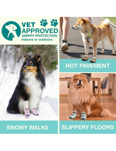 Botas para perros Petanims tamaño 3 gris, antideslizantes