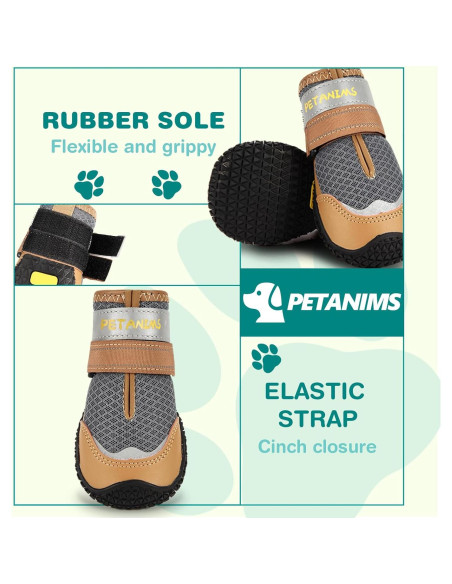 Botas para perros Petanims tamaño 3 gris, antideslizantes