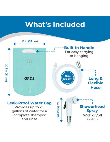 Estación de Lavado de Cabello Portátil GADS 2.5 Galones Azul