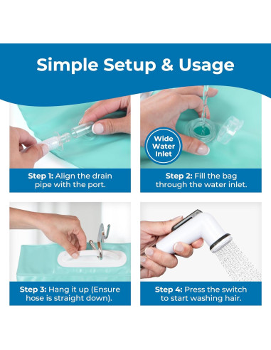 Estación de Lavado de Cabello Portátil GADS 2.5 Galones Azul