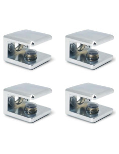 Soporte de Estante de Vidrio Alamic Ajustable 8-10mm - 4 Piezas