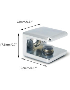 Soporte de Estante de Vidrio Alamic Ajustable 8-10mm - 4 Piezas 2