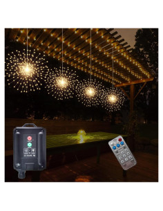 Luces de Esfera Solar SHUKAN 800LED 4 Pcs Blanco Cálido