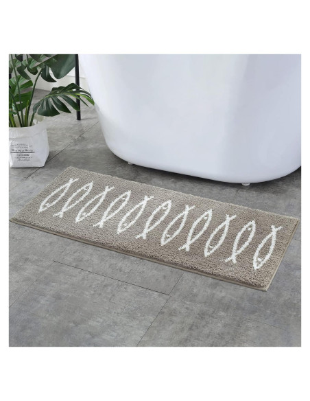 Alfombra de Baño ZOESIOER Microfibra Gris Marrón 45x119cm